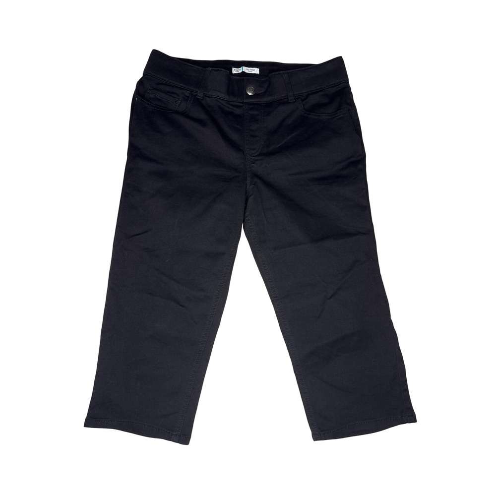 Riders by Lee Capri Pants Womens 12 Black Cotton Blend Mid Rise Cropped Trousers